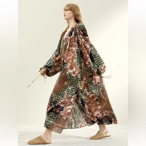 H&M Chiffon Kaftan Dress - Picture 1 of 7